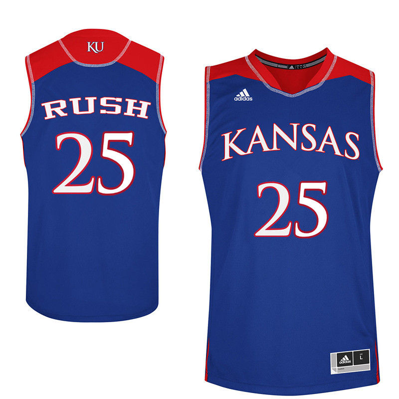 Men Kansas Jayhawks #25 Brandon Rush College Basketball Jerseys-Royals